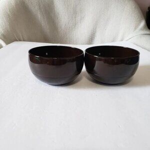Set of 2 rice & soup  bowl dark brown